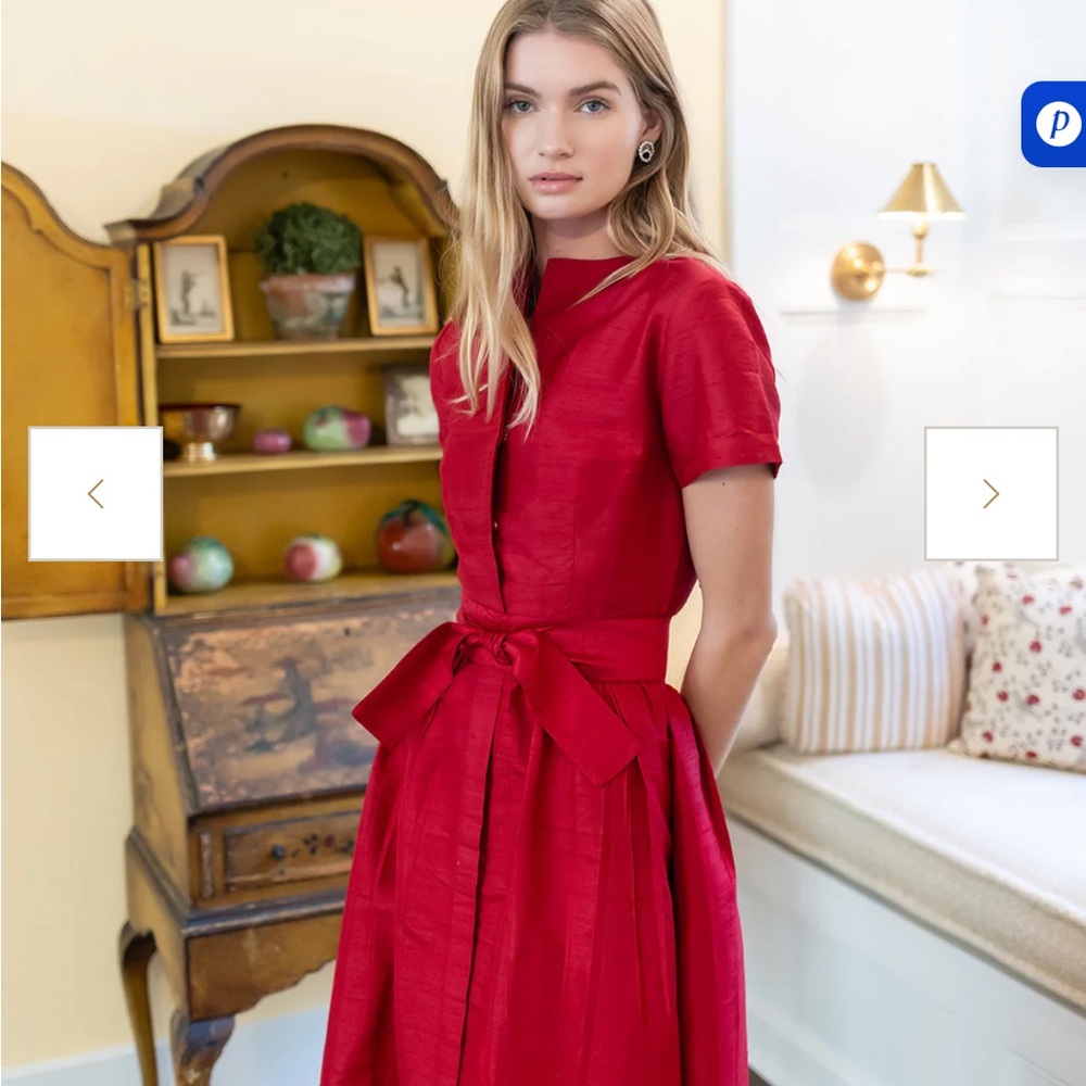 Kate Dress NWT Size Medium - Elegant Red Midi Dress - Picture 5 of 9